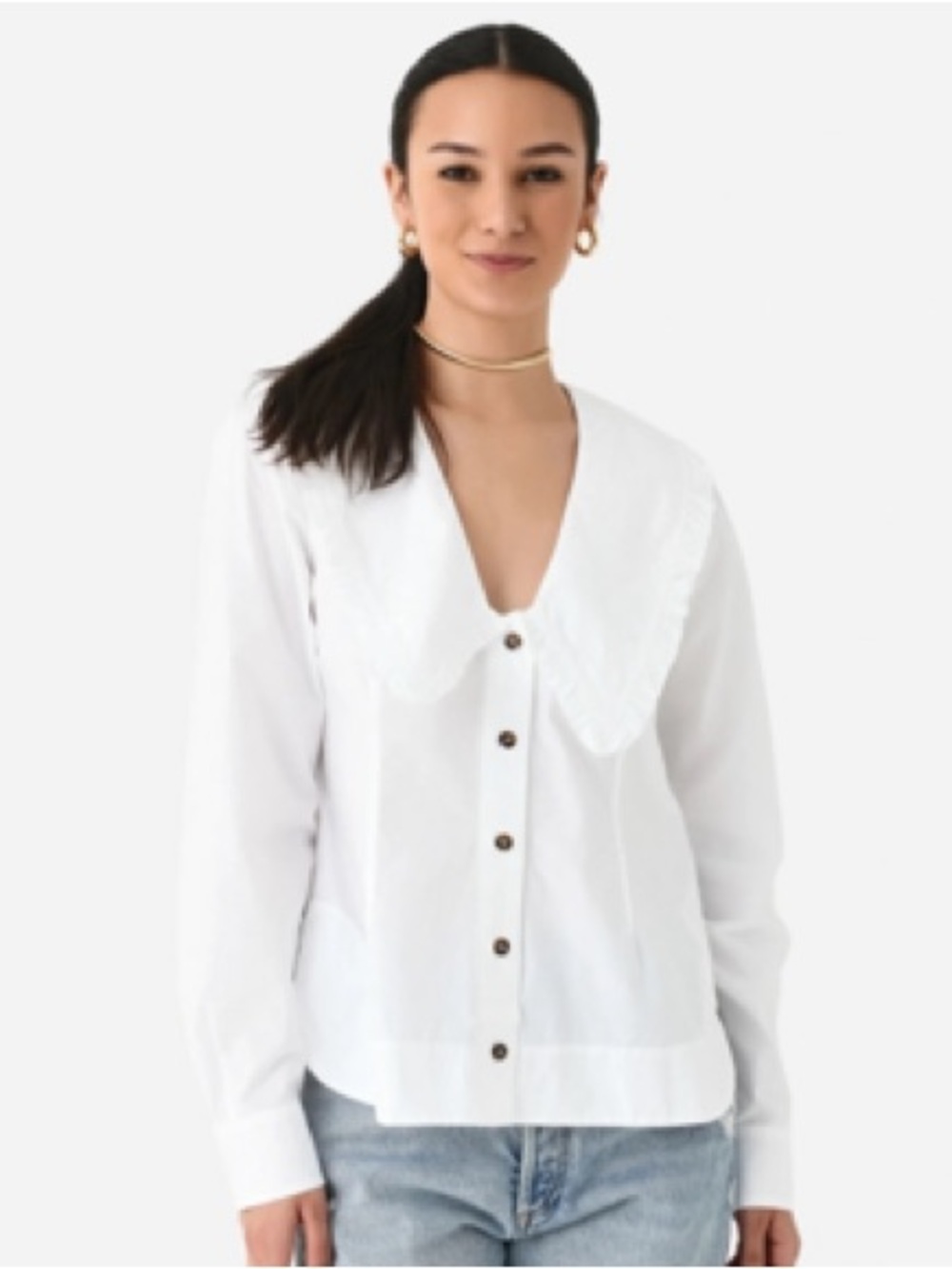 Ganni White Blouse